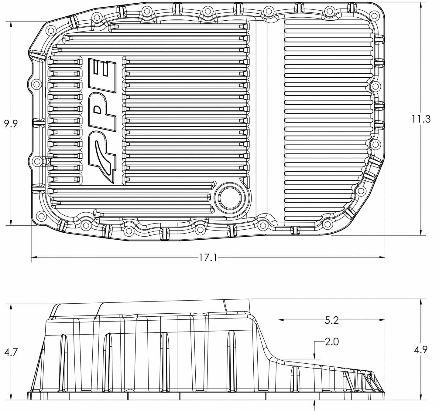2007-2020 GM w/ 6L80 Heavy-Duty Cast Aluminum Transmission Pan Raw