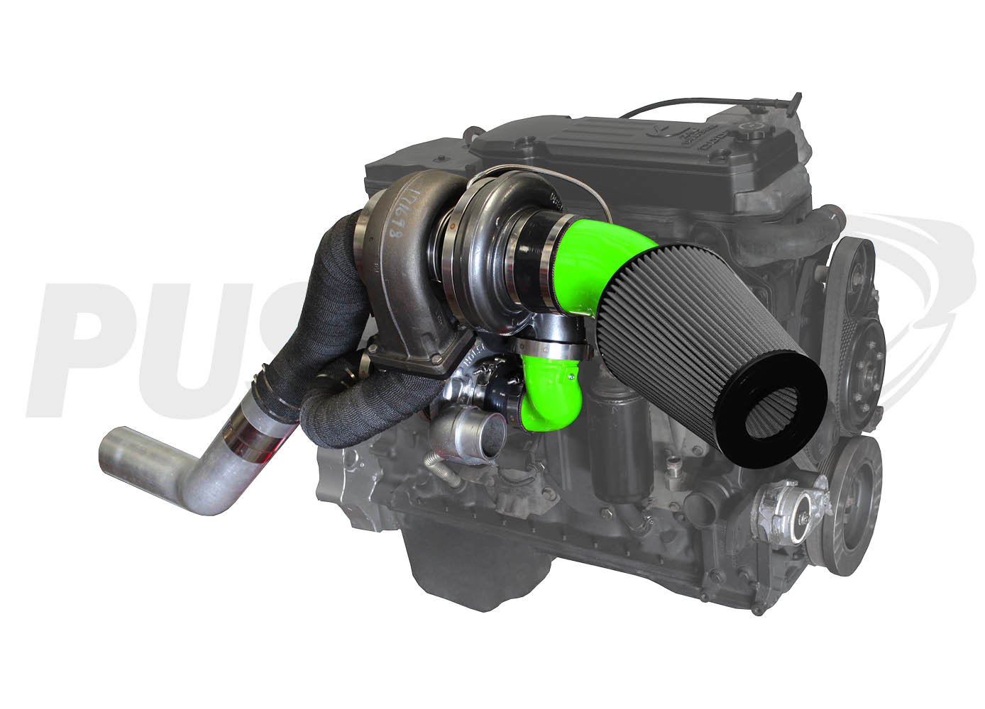 Pusher High Mount Compound Turbo System for 2007.5-2009 Dodge Ram 6.7L Cummins Trucks