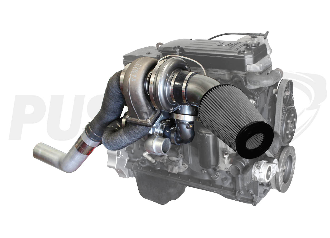 Pusher High Mount Compound Turbo System for 2007.5-2009 Dodge Ram 6.7L Cummins Trucks