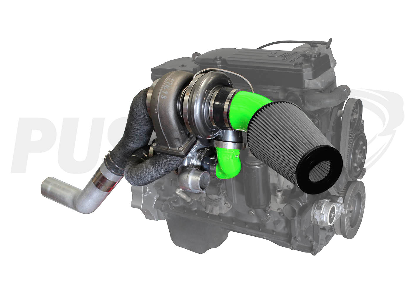 Pusher High Mount Compound Turbo System for 2013-2018 Ram Cummins 6.7L Trucks