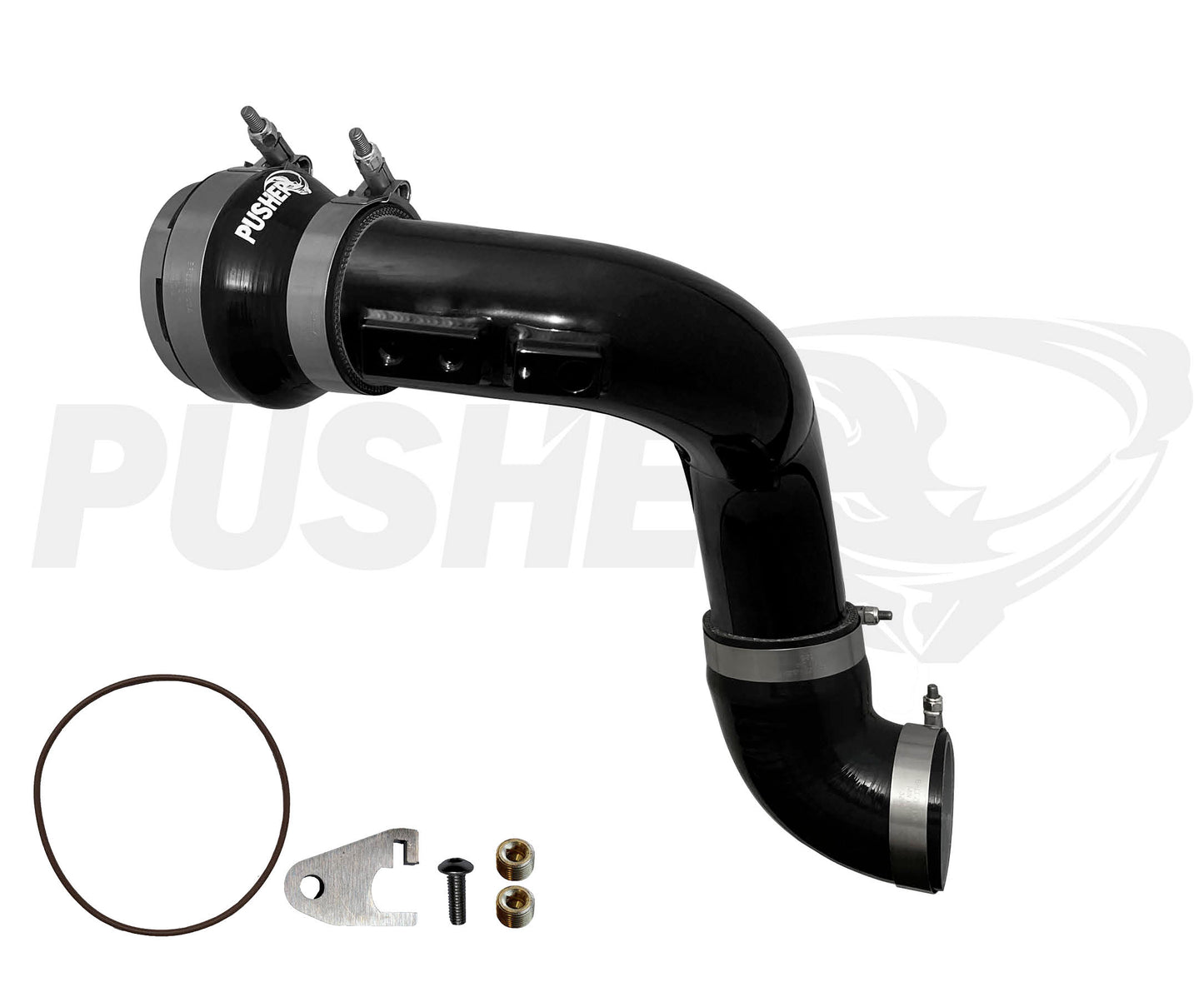 Pusher HD 3" Cold Side Charge Tube for 2017+ Ford F250/350 6.7L Powerstroke w/ Throttle Valve Adapter