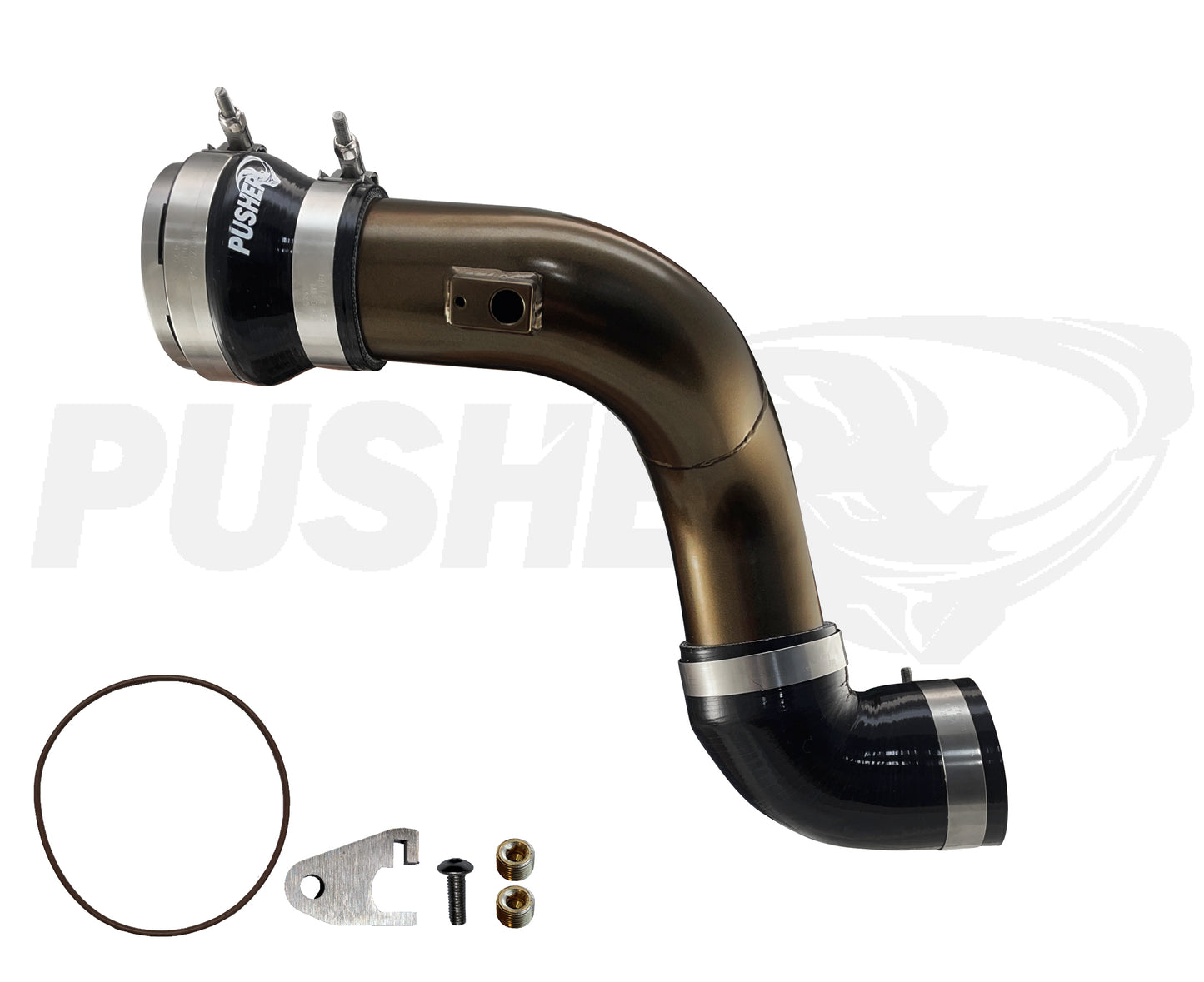Pusher HD 3" Cold Side Charge Tube for 2017+ Ford F250/350 6.7L Powerstroke w/ Throttle Valve Adapter