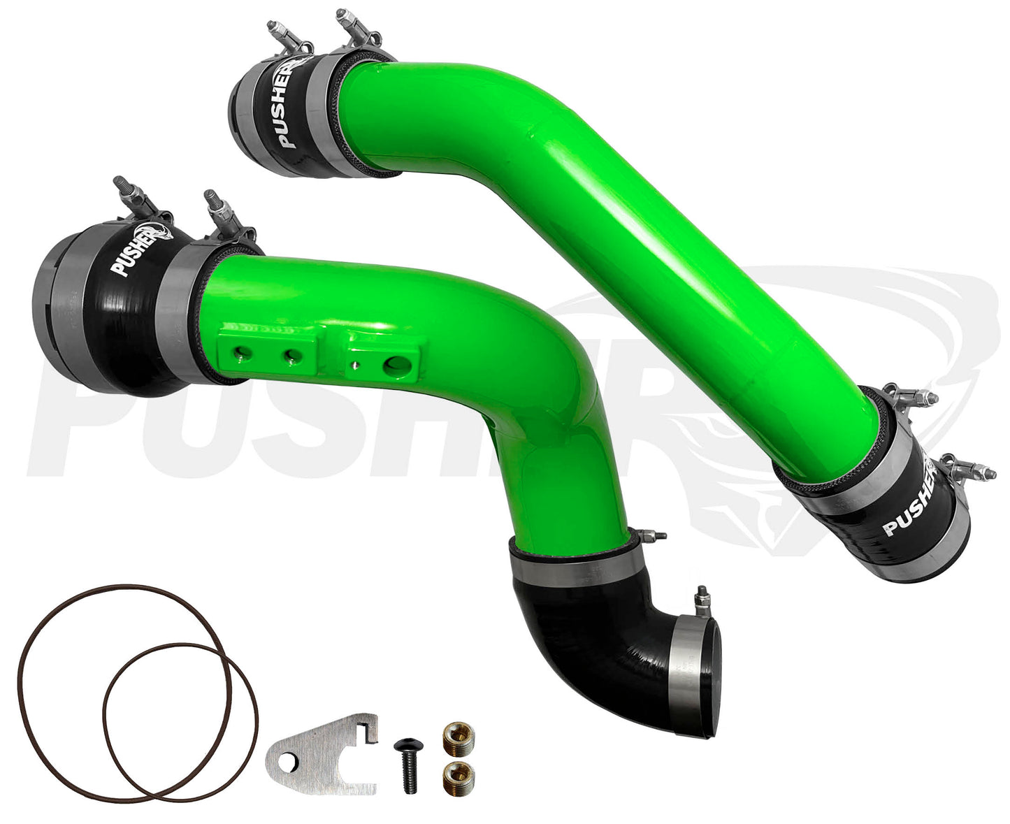 Pusher 3" Hot & Cold Side Charge Tubes for 2017-2022 Ford F250/350 6.7L Powerstroke w/ Throttle Valve Adapter