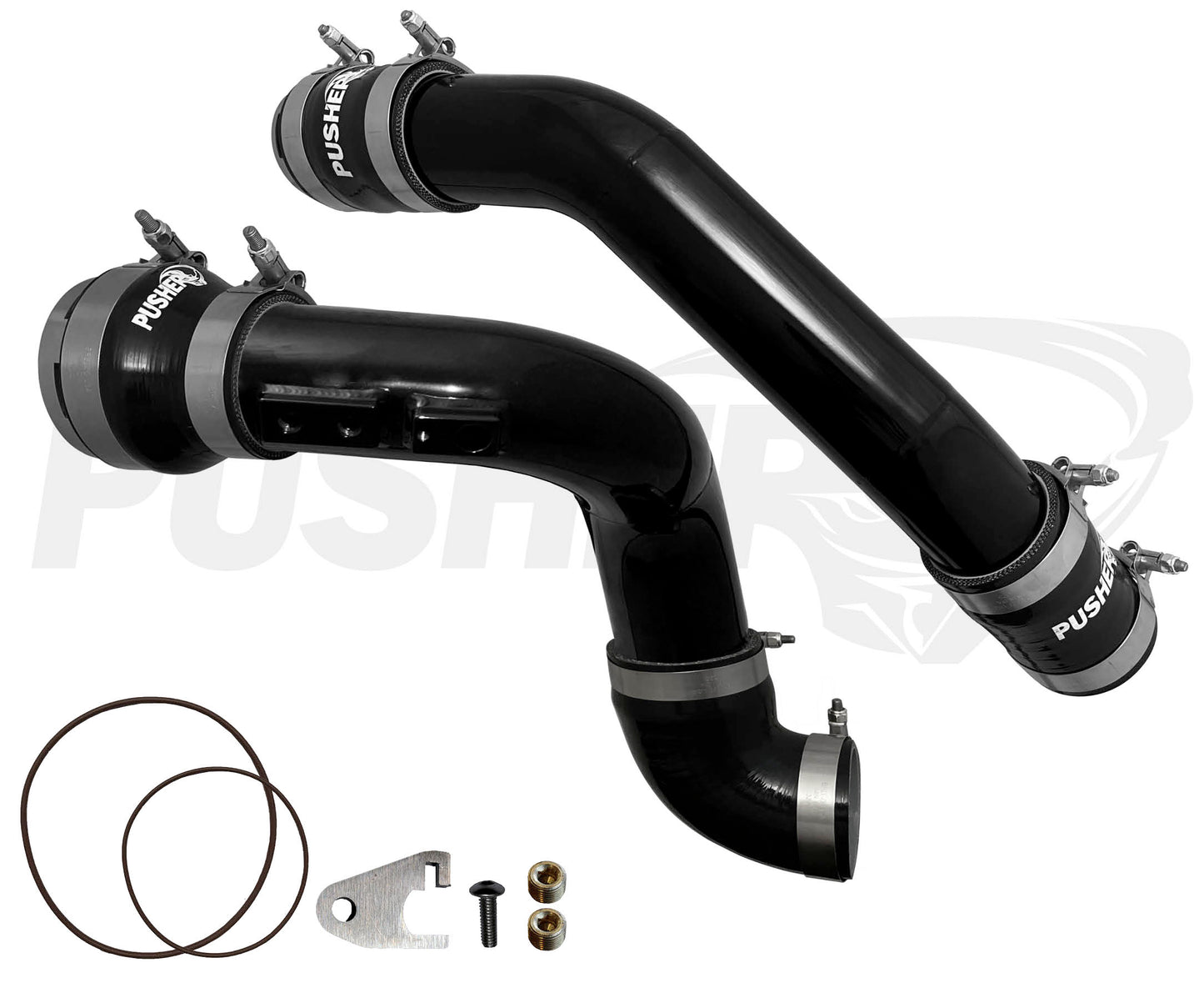 Pusher 3" Hot & Cold Side Charge Tubes for 2017-2022 Ford F250/350 6.7L Powerstroke w/ Throttle Valve Adapter