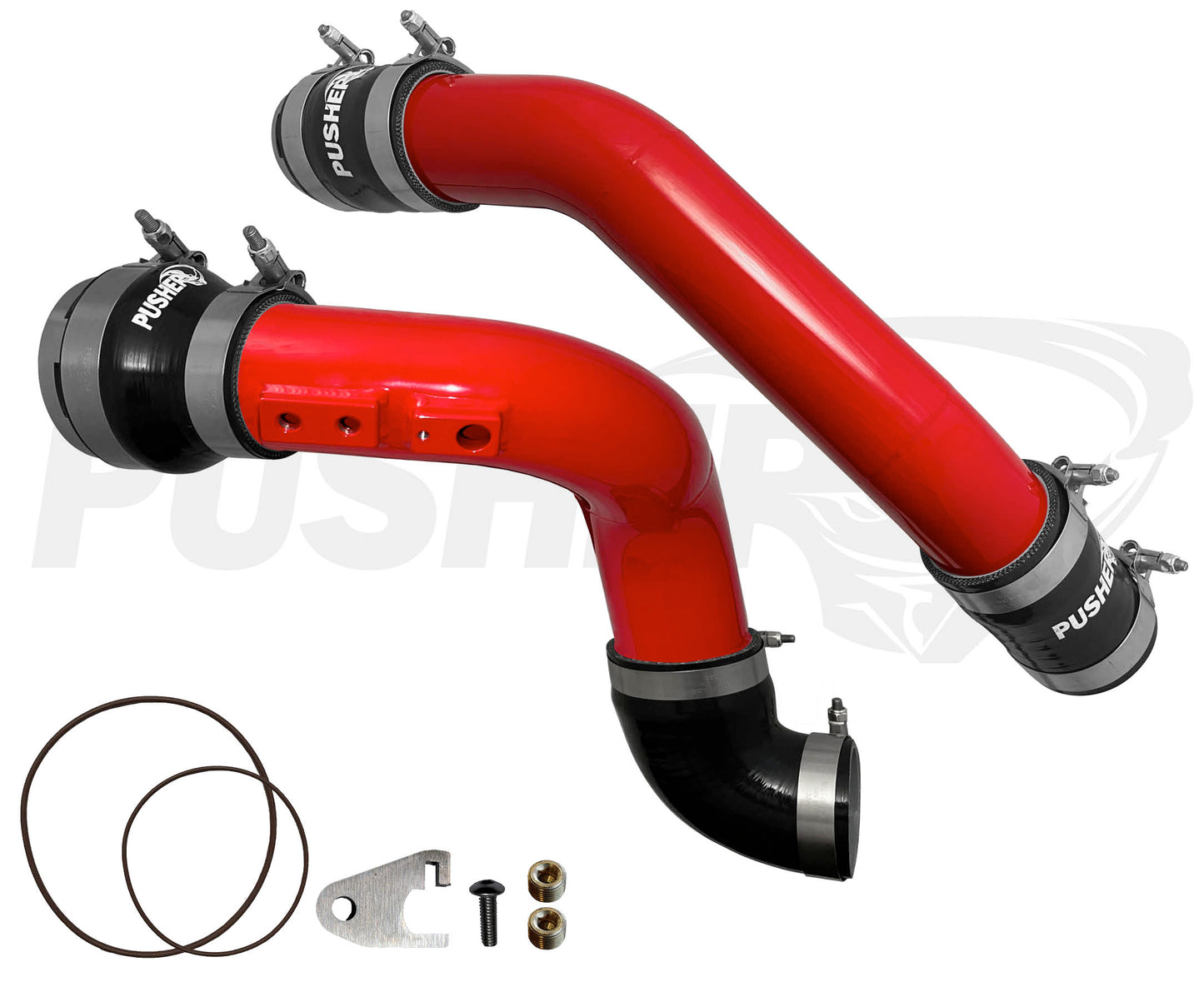 Pusher 3" Hot & Cold Side Charge Tubes for 2017-2022 Ford F250/350 6.7L Powerstroke w/ Throttle Valve Adapter