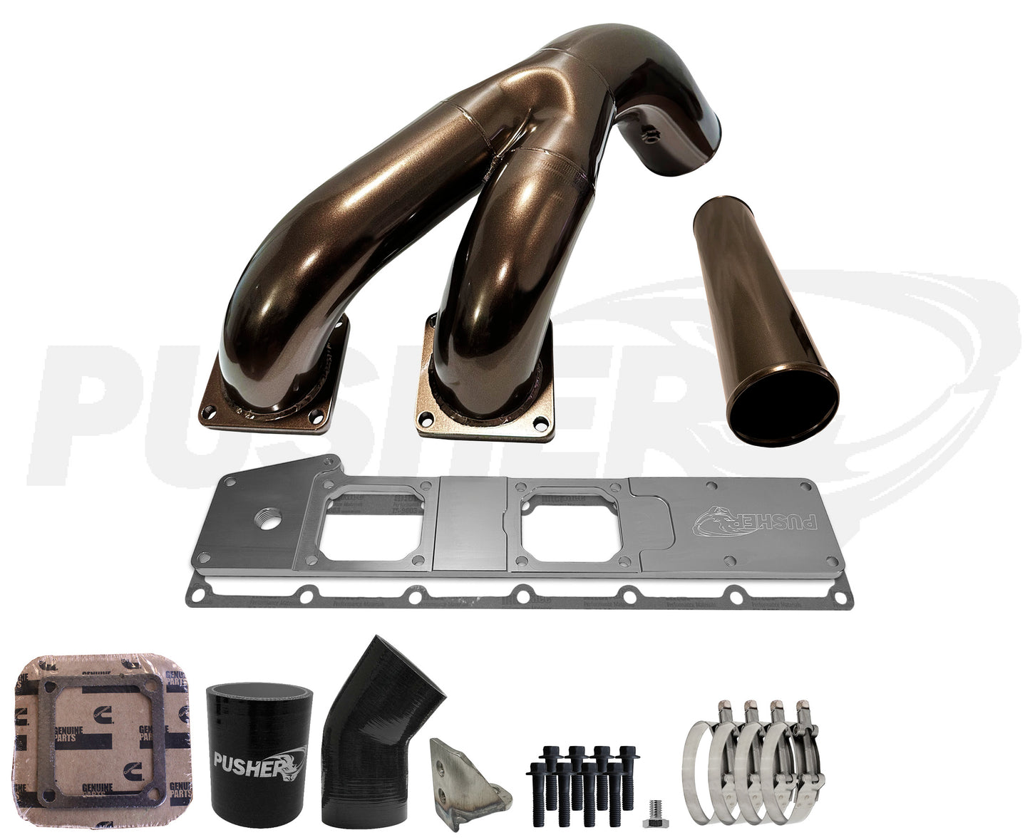 Pusher 3.5" MEGA Twin Intake System 1994-1998 Dodge Cummins 12v