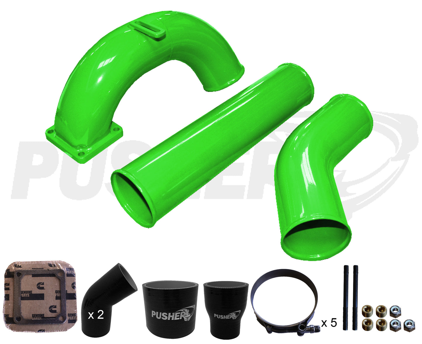 Pusher 3.5" MEGA Intake System with 3.5" Passenger Side Intercooler Tube 1998.5-2002 Dodge Cummins