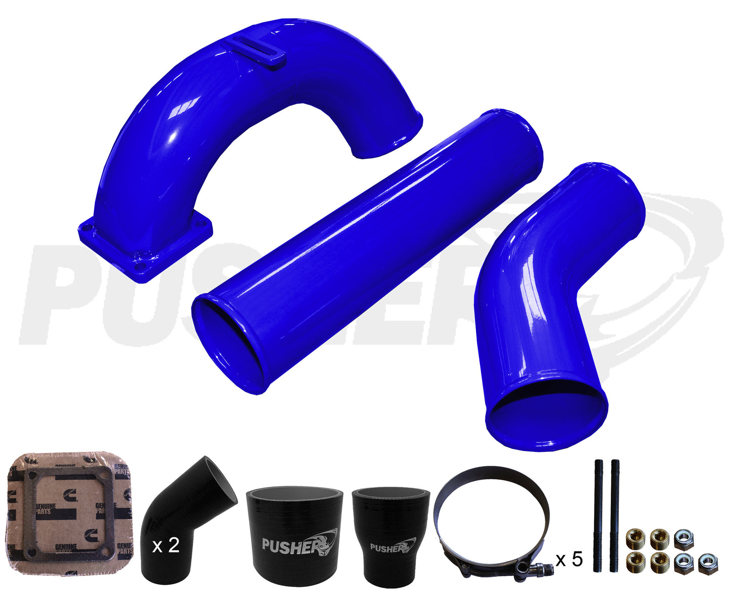 Pusher 3.5" MEGA Intake System with 3.5" Passenger Side Intercooler Tube 1998.5-2002 Dodge Cummins