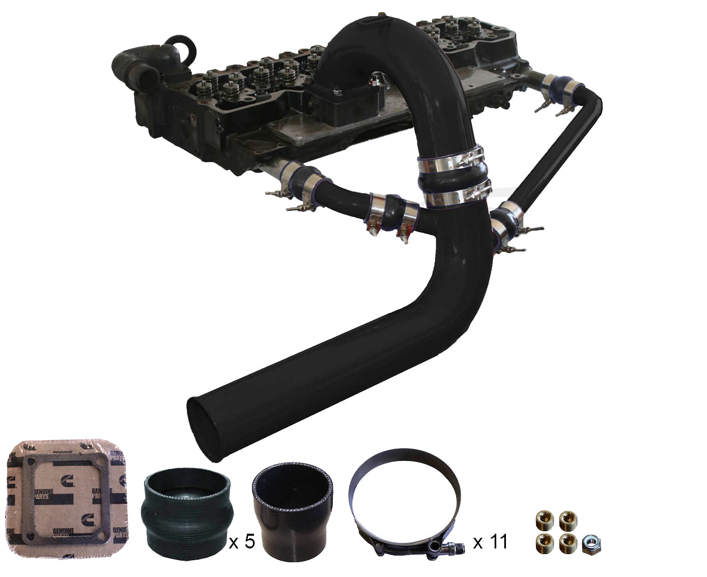 Pusher 3.5" MEGA Intake System with Cross-Air 2003-2007 Dodge Cummins