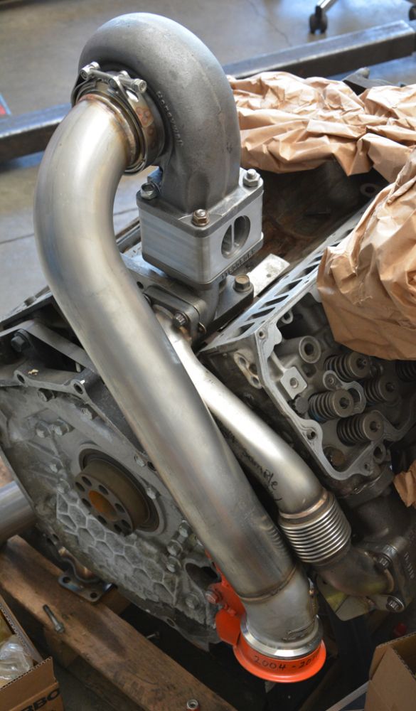 Three-Inch 304 Stainless Steel Down Pipe Extended Length For Use With PPE T4 Turbo Pedestal And PPE T4 Riser Block