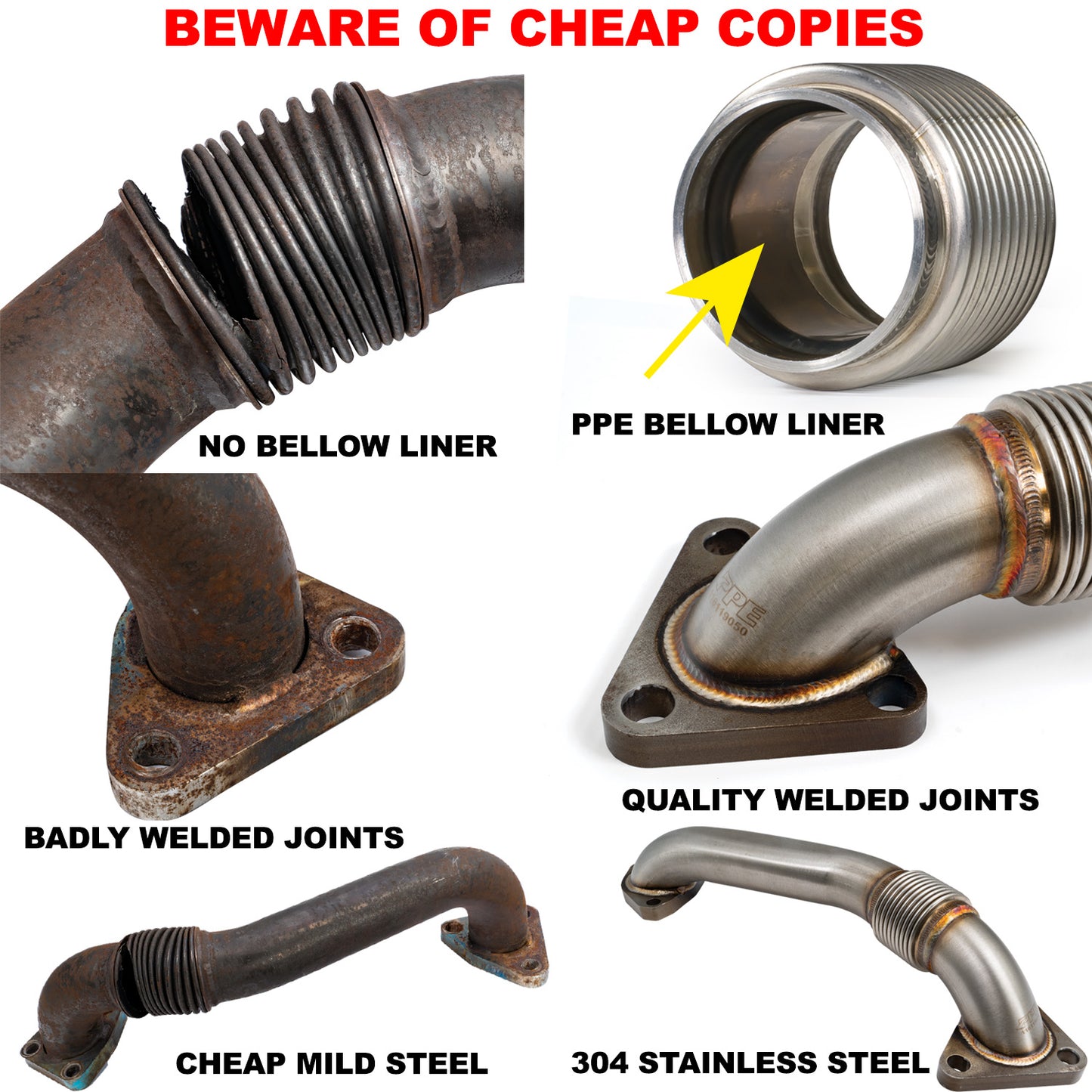 GM 6.6L Duramax Replacement Up-Pipe (Passenger Side) for OEM Exhaust Manifold 2001-2004 Fed