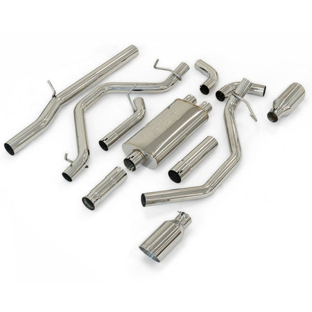 Exhaust Cat Back w/tips Raw/Pol 09-13
