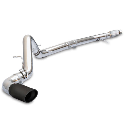 Exhaust Kit 4 Inch Cat Back Single Tip 3.0L Duramax - Pol/Blk