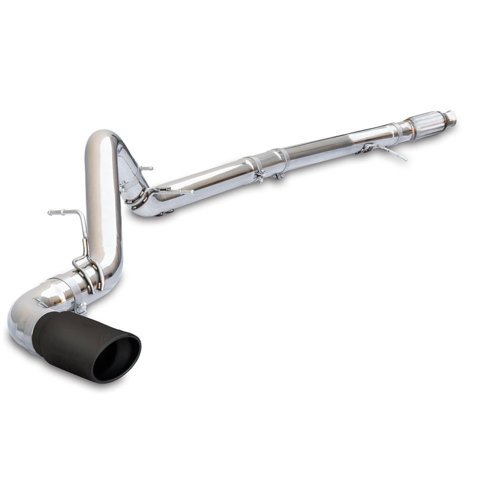 Exhaust Kit 4 Inch Cat Back Single Tip 3.0L Duramax - Pol/Blk