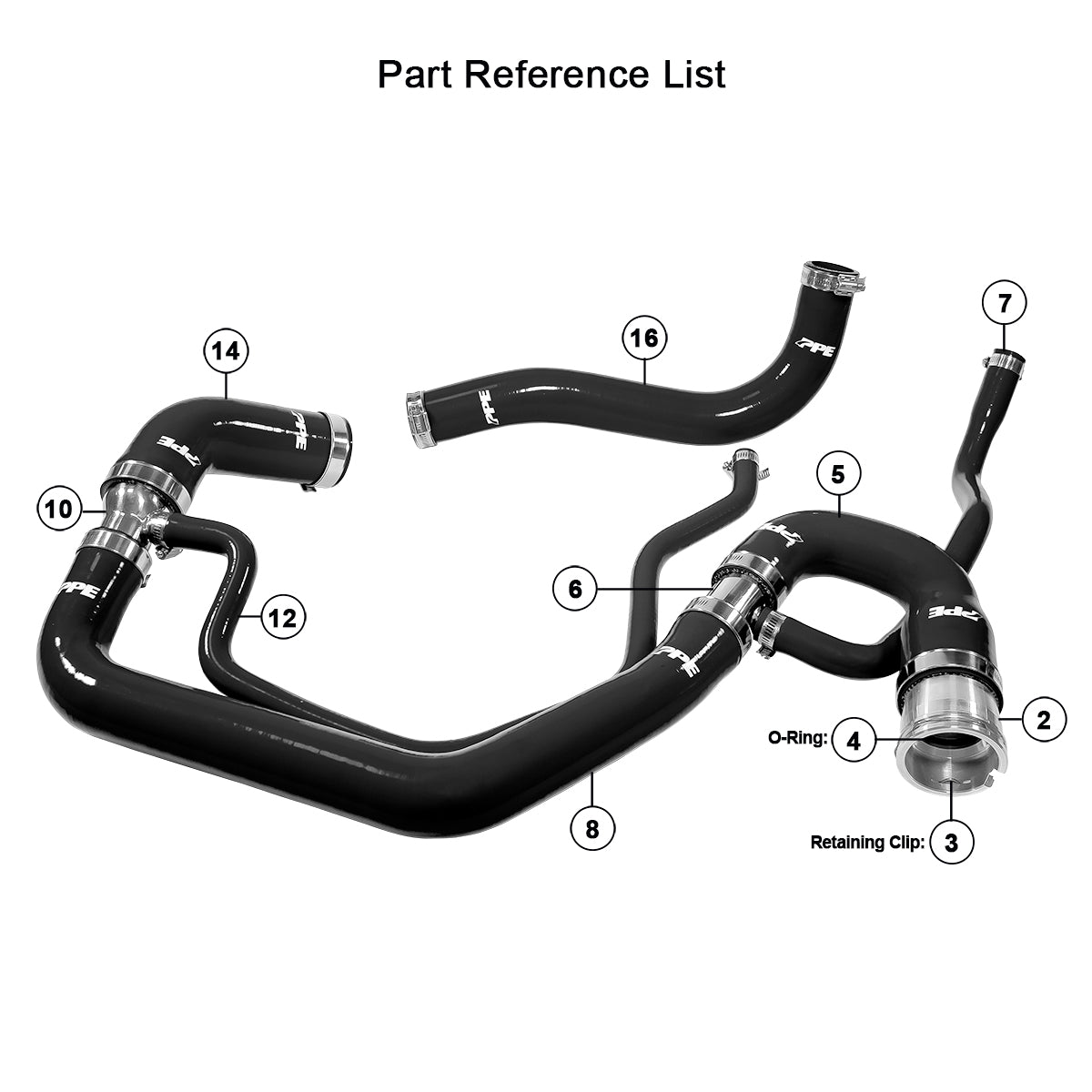 Coolant Hose Kit 06-10 LBZ / LMM Black PPE Diesel