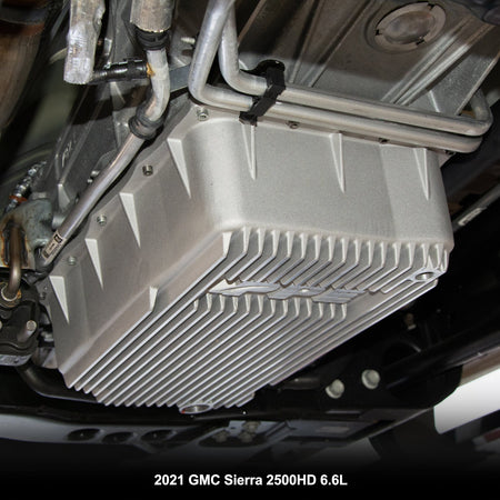 2020-2023 GM 6.6L Duramax w/ 10L1000 Transmission - Heavy-Duty Cast Deep Transmission Pan Brushed