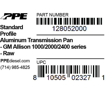 PPE Trans Pan Standard Depth GM Allison 1000 And 2000 Series 1000 And 2000 Series Raw PPE Diesel