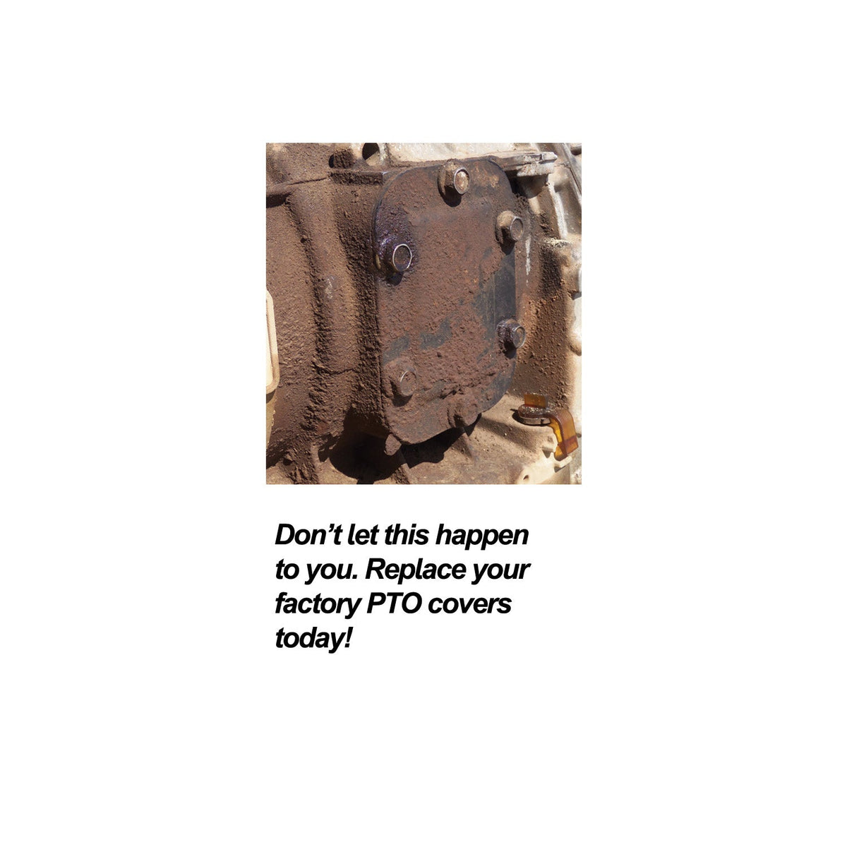 PTO Side Cover 1 Cvr 1 Gasket 6 Bolts black and Brushed