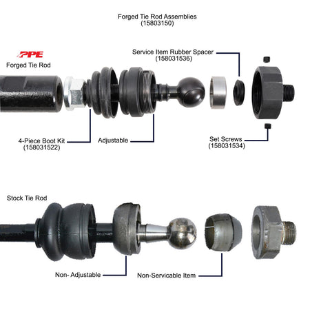 2001-2010 GM Sierra 2500 Stage 3 Forged Tie Rod Assemblies