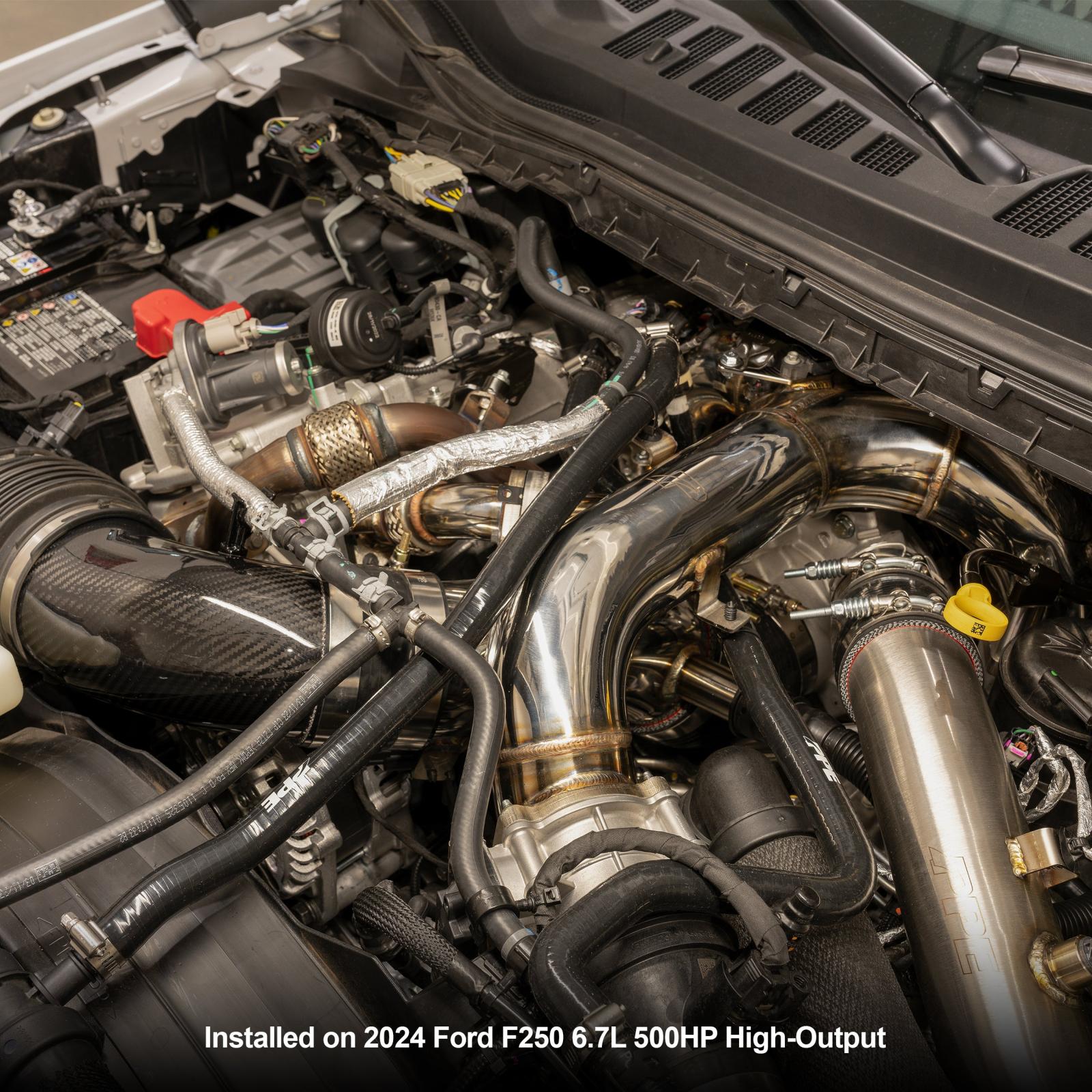 Turbo Inlet and Intake Manifold Kit - Ford 6.7L Powerstroke 2020-2025 - Brushed Pacific Performance Engineering