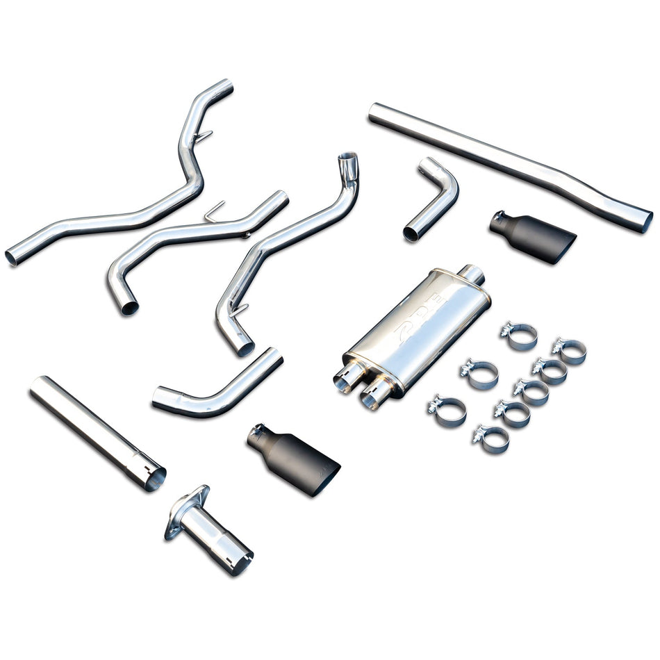 Exhaust Cat Back Ford F150 (2015-2022) Polished Tube Black Tips