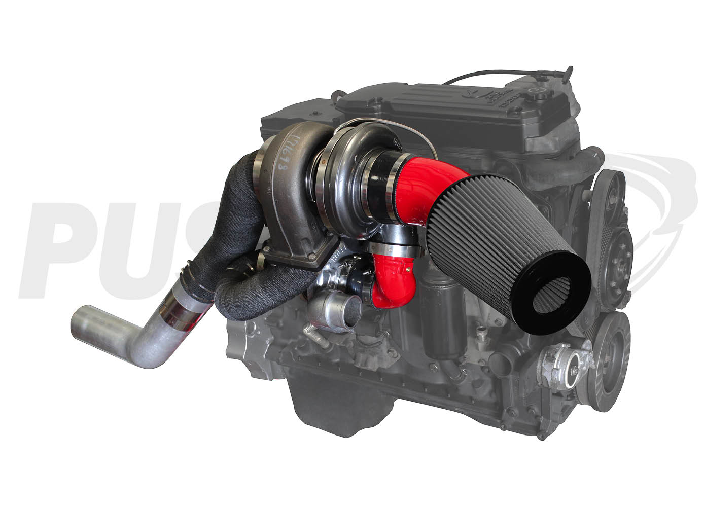 Pusher High Mount Compound Turbo System for 2007.5-2009 Dodge Ram 6.7L Cummins Trucks