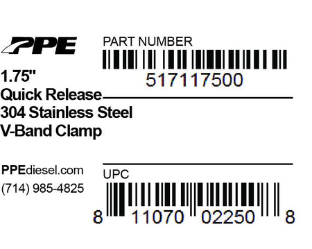 1.75 Inch V Band Clamp Stainless Steel Quick Release PPE Diesel