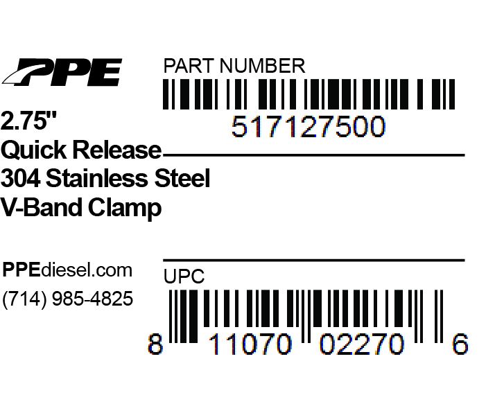 2.75 Inch V Band Clamp Quick Release PPE Diesel
