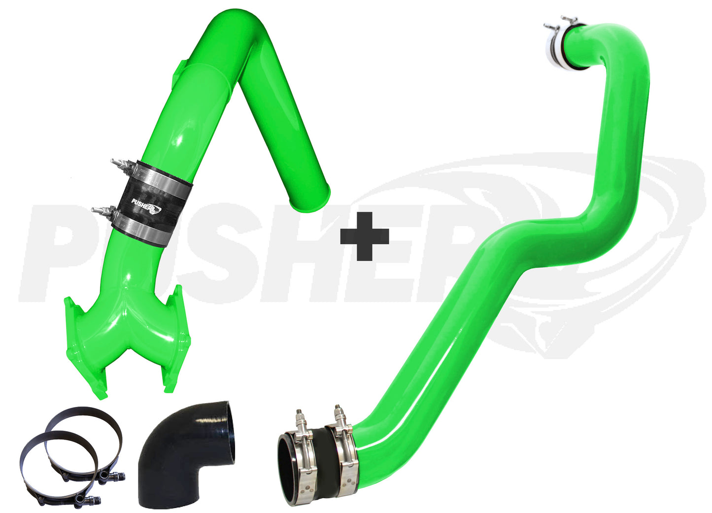 Pusher SuperMax Intake System and HD Driver-side Charge Tube for 2004.5-2005 Duramax LLY Trucks