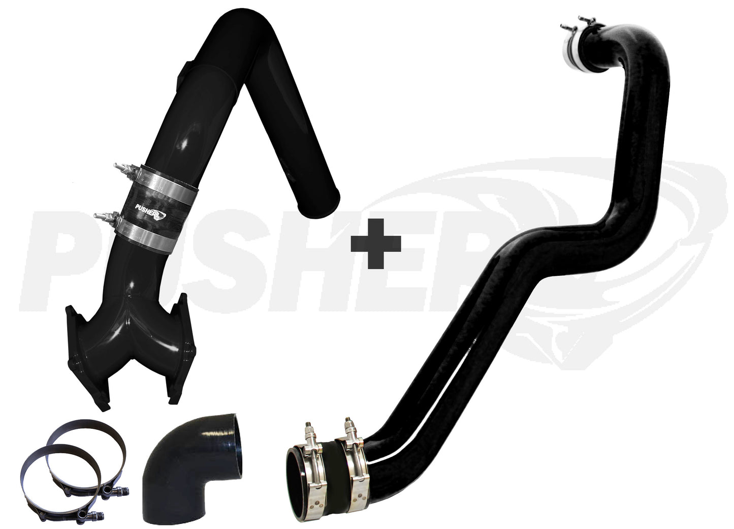 Pusher SuperMax Intake System and HD Driver-side Charge Tube for 2004.5-2005 Duramax LLY Trucks