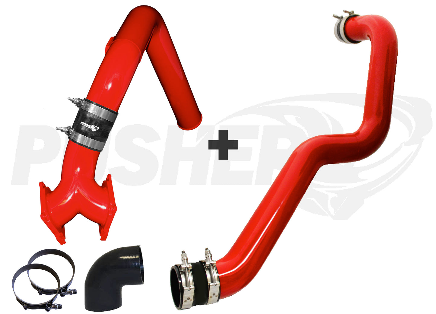Pusher SuperMax Intake System and HD Driver-side Charge Tube for 2004.5-2005 Duramax LLY Trucks