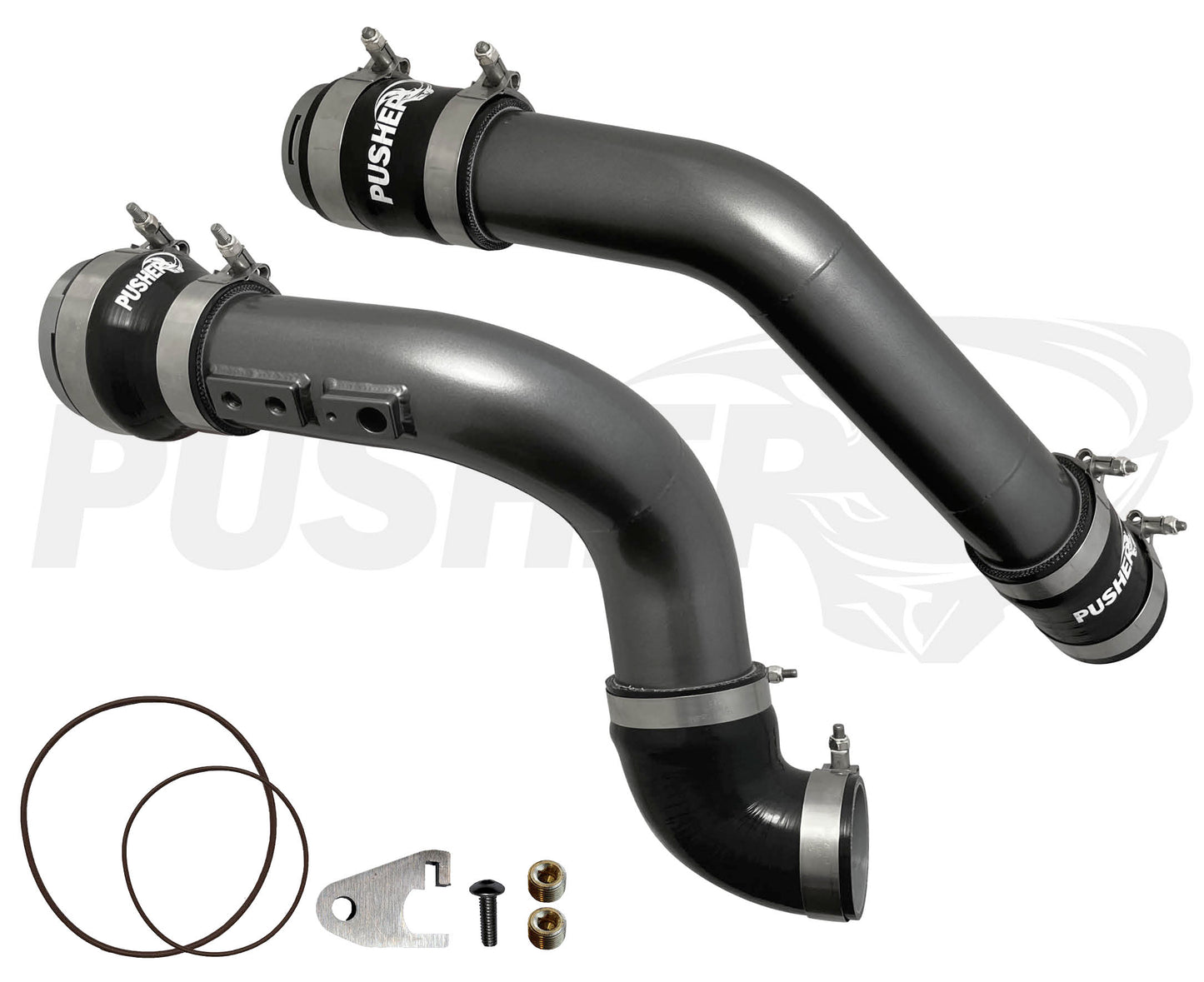 Pusher 3" Hot & Cold Side Charge Tubes for 2017-2022 Ford F250/350 6.7L Powerstroke w/ Throttle Valve Adapter