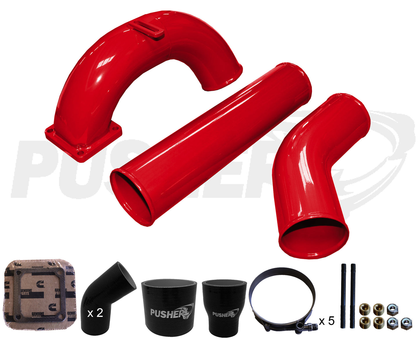 Pusher 3.5" MEGA Intake System with 3.5" Passenger Side Intercooler Tube 1998.5-2002 Dodge Cummins