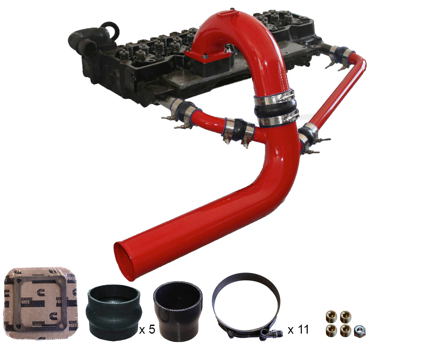 Pusher 3.5" MEGA Intake System with Cross-Air 2003-2007 Dodge Cummins