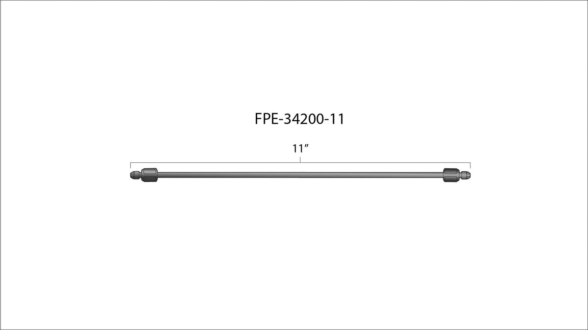 11 Inch High Pressure Fuel Line 8mm x 3.5mm Line M14 x 1.5 Nuts Fleece Performance
