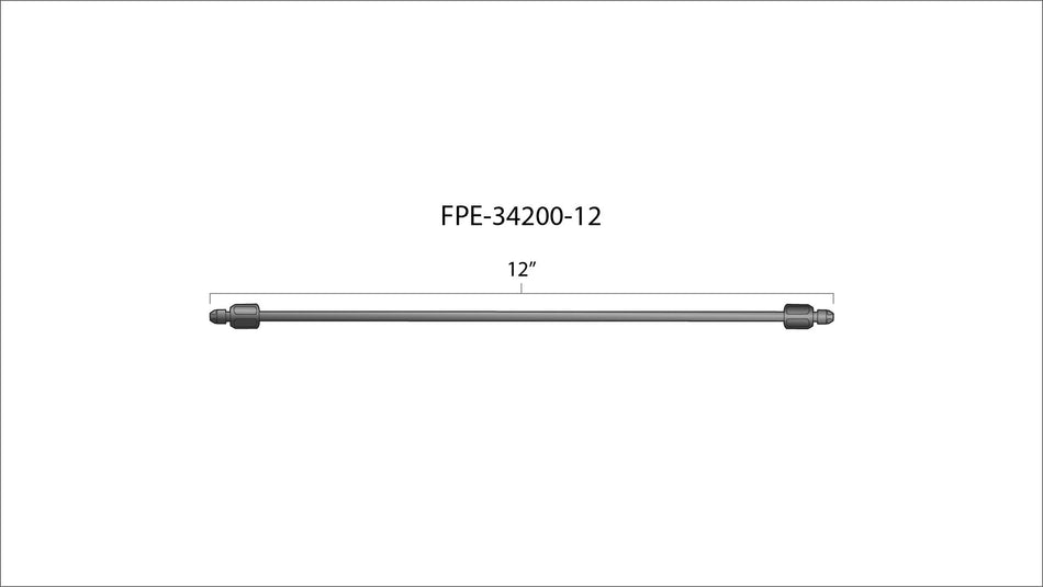 12 Inch High Pressure Fuel Line 8mm x 3.5mm Line M14 x 1.5 Nuts Fleece Performance