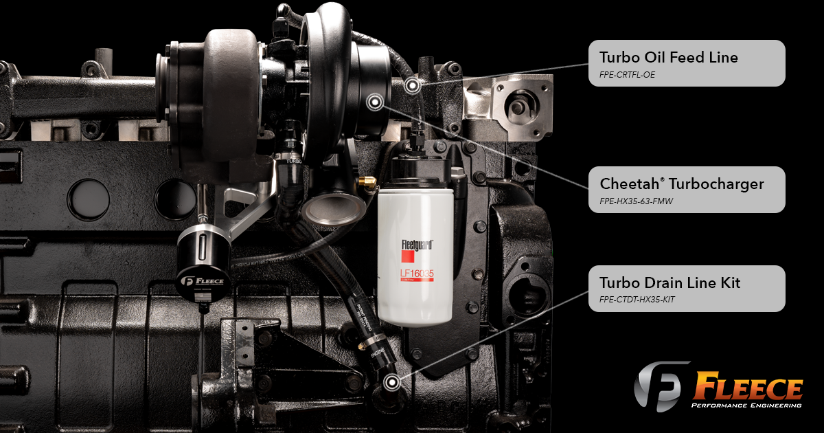 Turbocharger Drain Tube Kit for 1994-2002 5.9L Cummins Fleece Performance