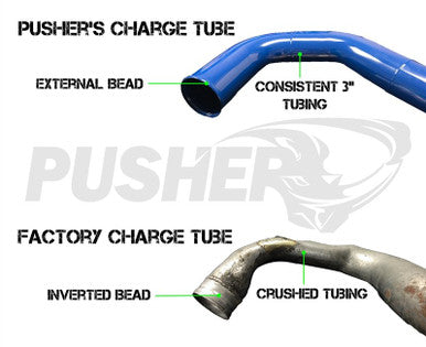 Pusher 3" Passenger Side Charge Tube for 2008-2010 Ford F250/350 6.4L Powerstroke